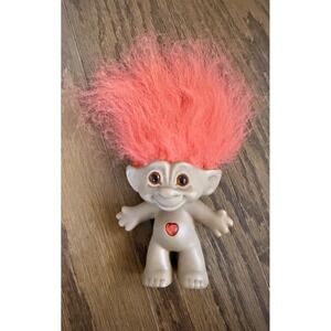 Vintage Ace Novelty Treasure Troll Doll ORANGE Hair Gem Wishstone Belly